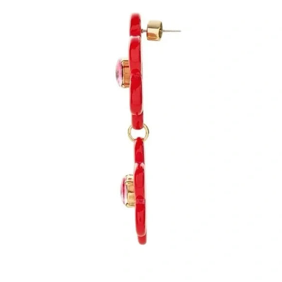 Kate Spade New York x Target Limited Edition Floral Linear Earrings in Red NIB - Picture 8 of 8